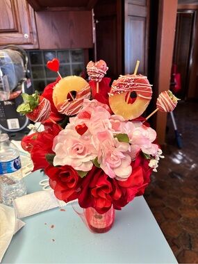 Candy grapes fruit basket as well as koolaid pineapples